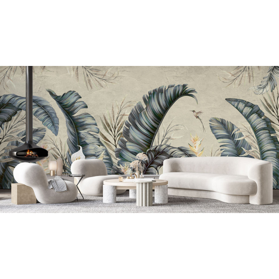 Panoramic Wallpaper - Wall Mural - Tropical leaves