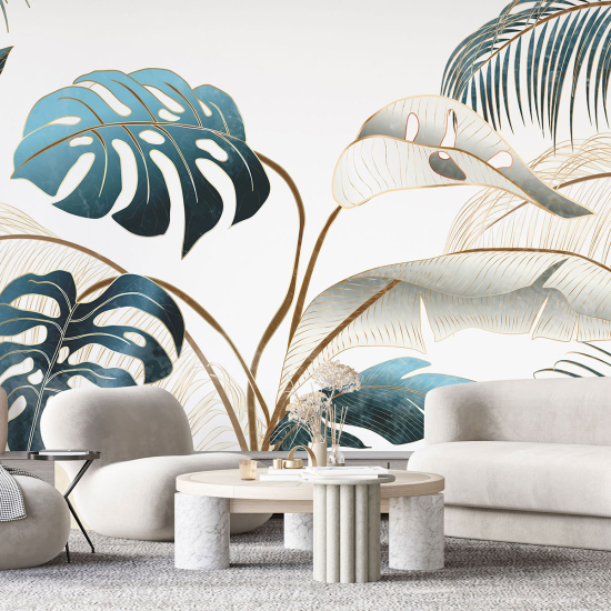 Panoramic Wallpaper - Wall Mural - Tropical leaves