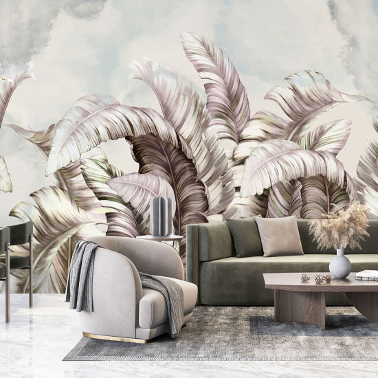 Panoramic Wallpaper - Wall Mural - Tropical leaves