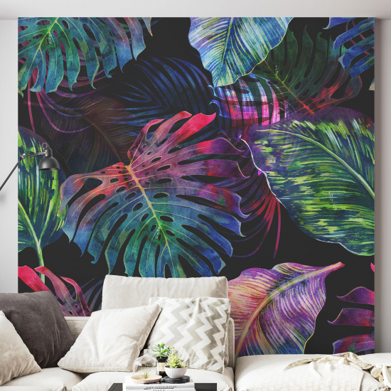 Panoramic Wallpaper - Wall Mural - Tropical leaves