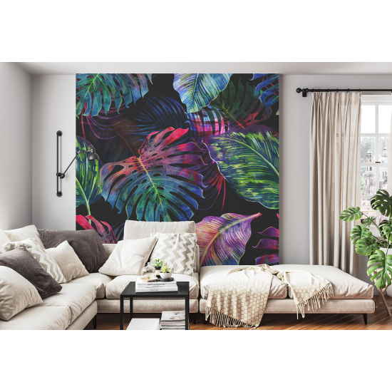 Panoramic Wallpaper - Wall Mural - Tropical leaves