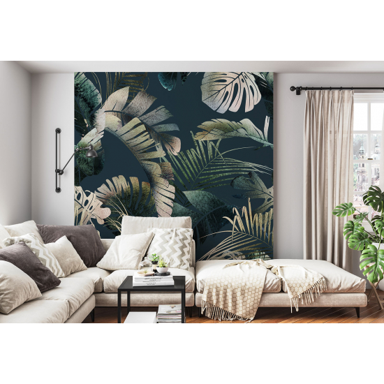 Panoramic Wallpaper - Wall Mural - Tropical leaves