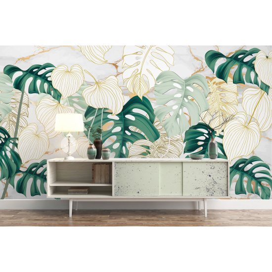 Panoramic Wallpaper - Wall Mural - Tropical leaves