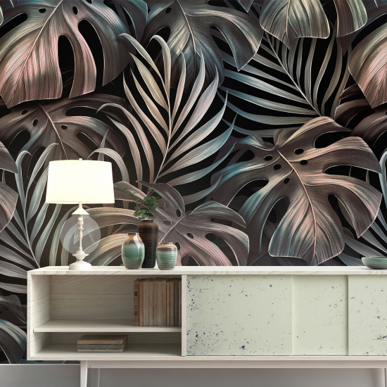 Panoramic Wallpaper - Wall Mural - Tropical leaves