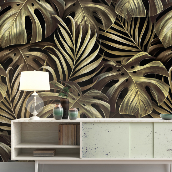 Panoramic Wallpaper - Wall Mural - Tropical leaves