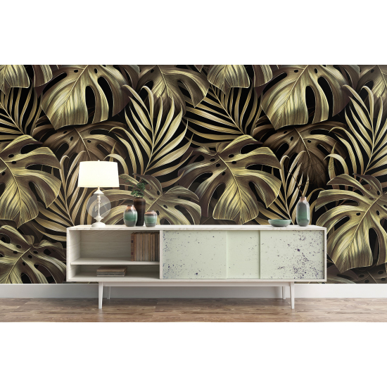 Panoramic Wallpaper - Wall Mural - Tropical leaves