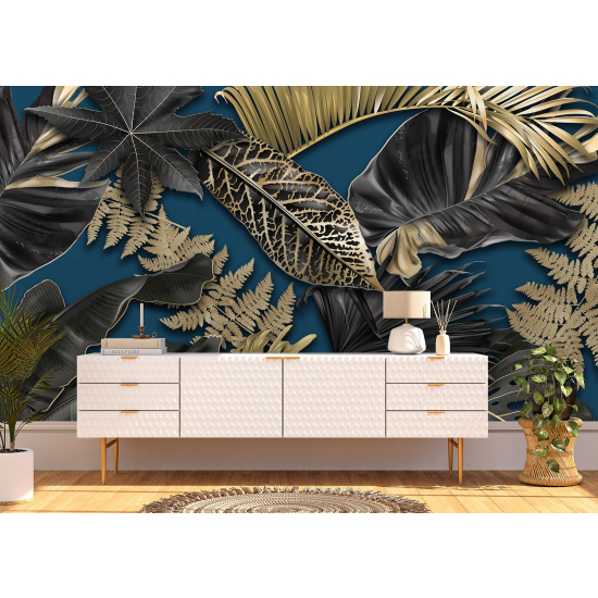 Panoramic Wallpaper - Wall Mural - Tropical leaves