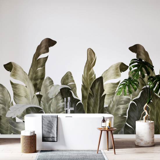 Panoramic Wallpaper - Wall Mural - Tropical leaves