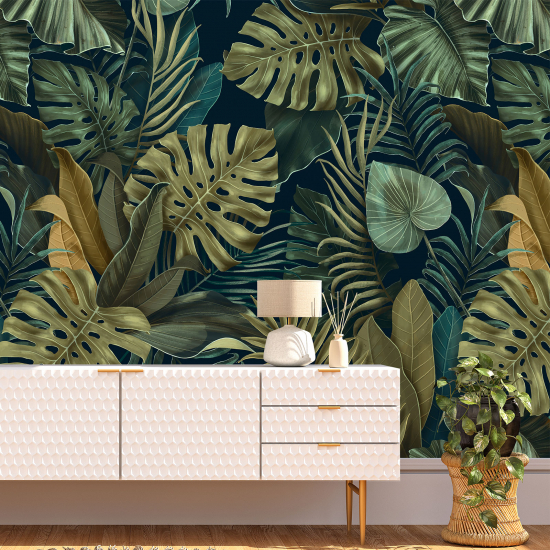 Panoramic Wallpaper - Wall Mural - Tropical leaves