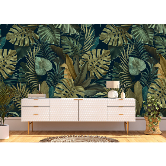 Panoramic Wallpaper - Wall Mural - Tropical leaves