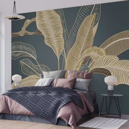 Panoramic Wallpaper - Wall Mural - Tropical leaves