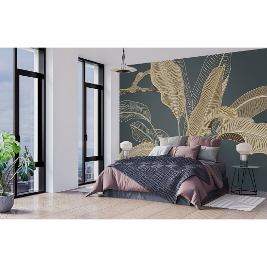 Panoramic Wallpaper - Wall Mural - Tropical leaves