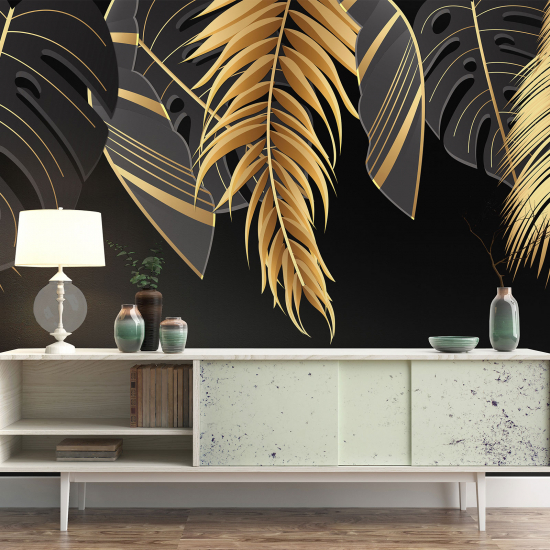 Panoramic Wallpaper - Wall Mural - Tropical leaves