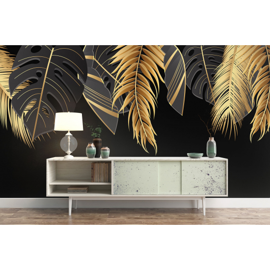 Panoramic Wallpaper - Wall Mural - Tropical leaves