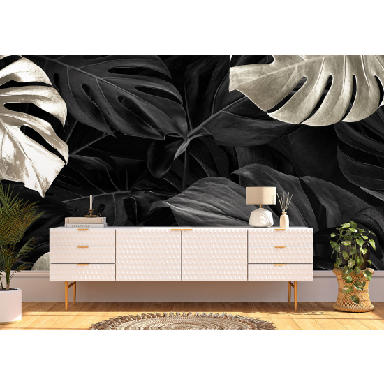 Panoramic Wallpaper - Wall Mural - Tropical leaves