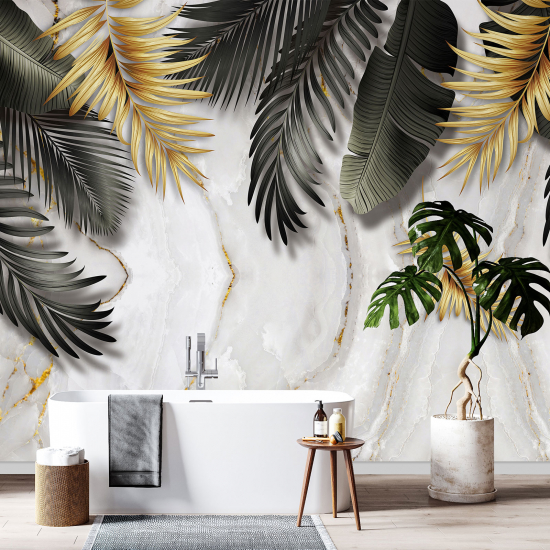 Panoramic Wallpaper - Wall Mural - Tropical leaves