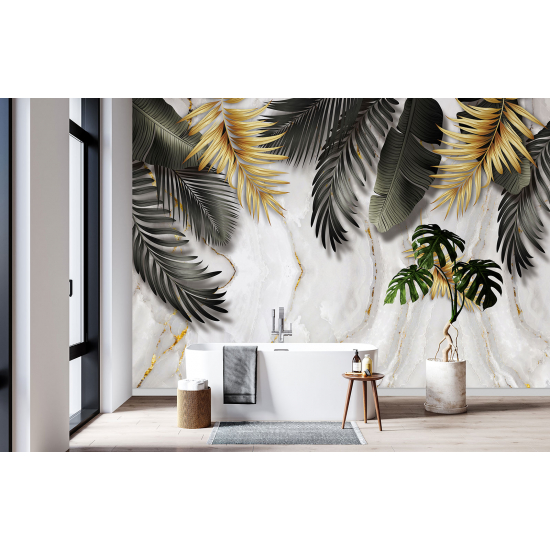 Panoramic Wallpaper - Wall Mural - Tropical leaves