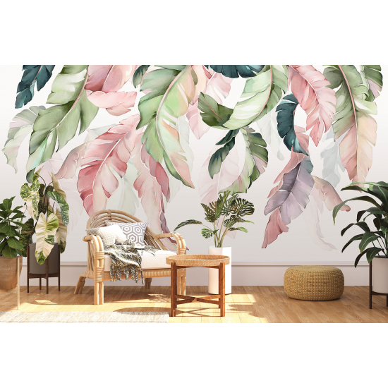 Panoramic Wallpaper - Wall Mural - Tropical leaves