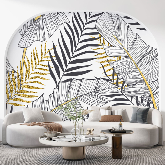 Panoramic Wallpaper - Wall Mural - Tropical leaves