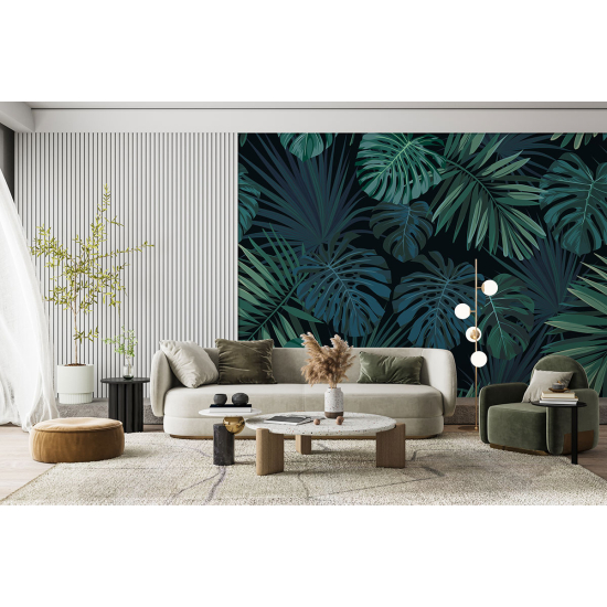 Panoramic Wallpaper - Wall Mural - Tropical leaves