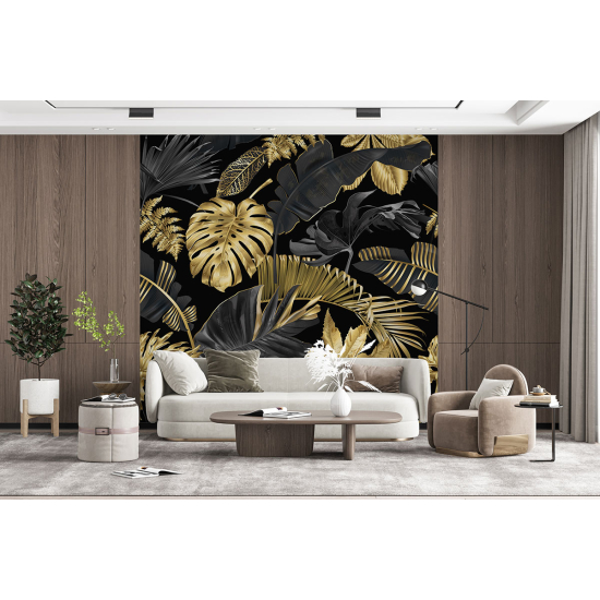 Panoramic Wallpaper - Wall Mural - Tropical leaves