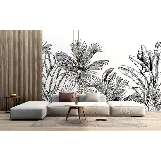 Panoramic Wallpaper - Wall Mural - Tropical leaves