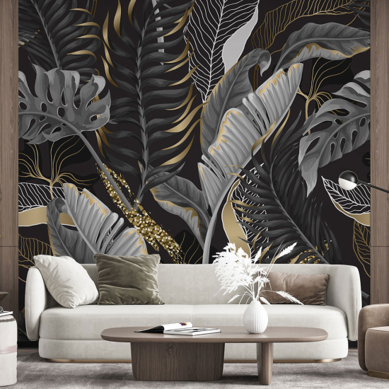 Panoramic Wallpaper - Wall Mural - Tropical leaves