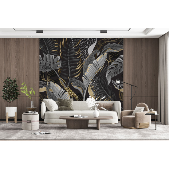 Panoramic Wallpaper - Wall Mural - Tropical leaves