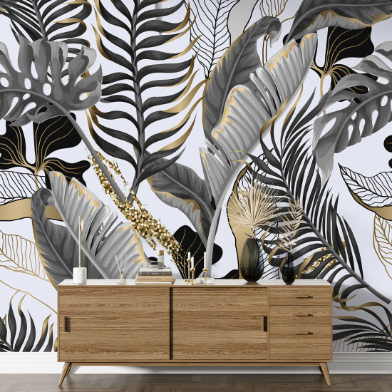 Panoramic Wallpaper - Wall Mural - Tropical leaves