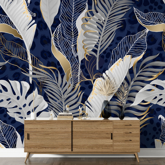 Panoramic Wallpaper - Wall Mural - Tropical leaves