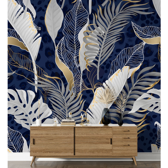 Panoramic Wallpaper - Wall Mural - Tropical leaves