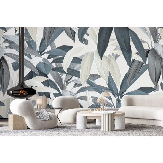 Panoramic Wallpaper - Wall Mural - Tropical leaves