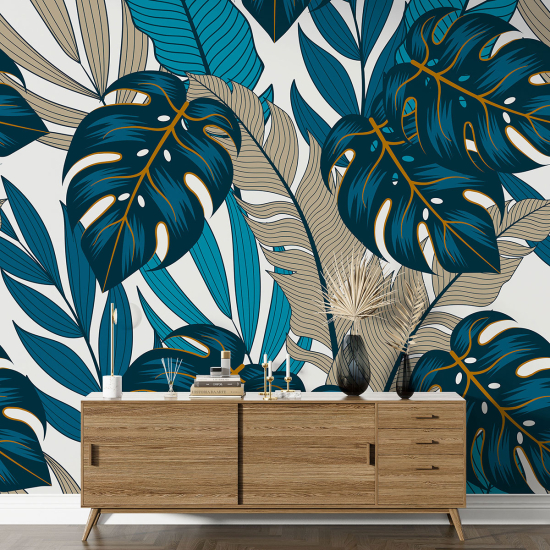 Panoramic Wallpaper - Wall Mural - Tropical leaves