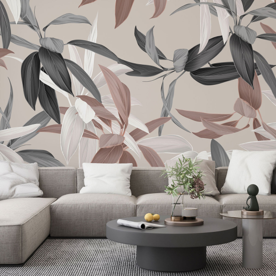 Panoramic Wallpaper - Wall Mural - Tropical leaves