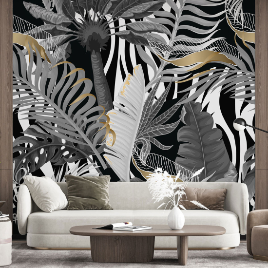 Panoramic Wallpaper - Wall Mural - Tropical leaves