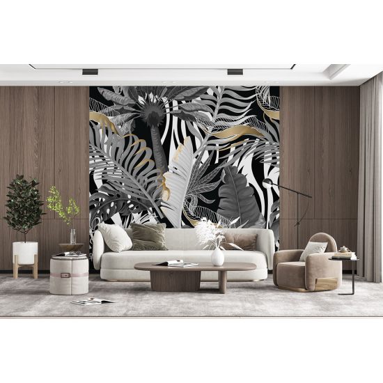 Panoramic Wallpaper - Wall Mural - Tropical leaves