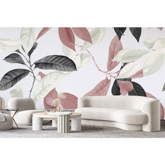 Panoramic Wallpaper - Wall Mural - Tropical leaves