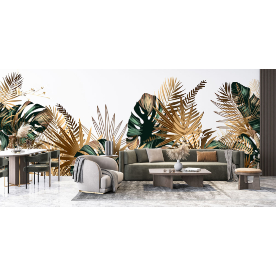 Panoramic Wallpaper - Wall Mural - Tropical leaves