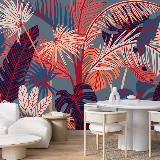 Panoramic Wallpaper - Wall Mural - Tropical leaves