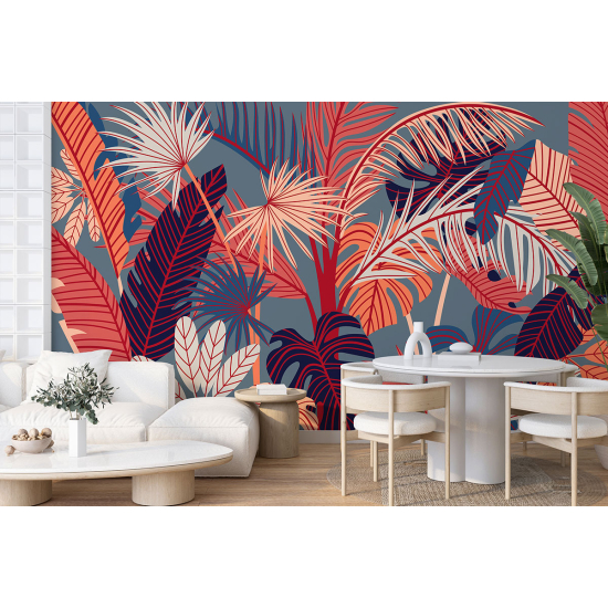 Panoramic Wallpaper - Wall Mural - Tropical leaves