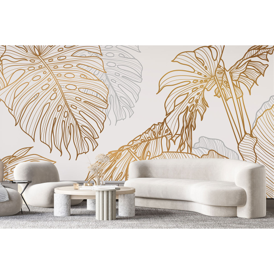 Panoramic Wallpaper - Wall Mural - Tropical leaves