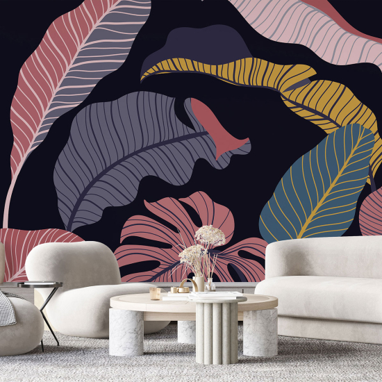 Panoramic Wallpaper - Wall Mural - Tropical leaves