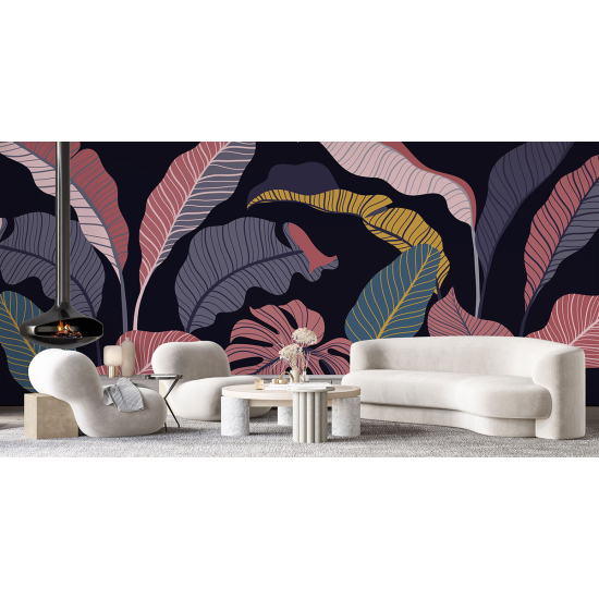 Panoramic Wallpaper - Wall Mural - Tropical leaves