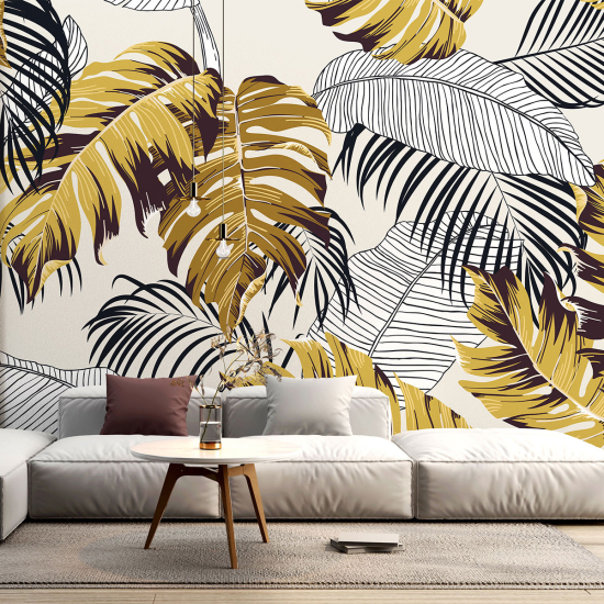 Panoramic Wallpaper - Wall Mural - Tropical leaves