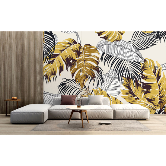 Panoramic Wallpaper - Wall Mural - Tropical leaves