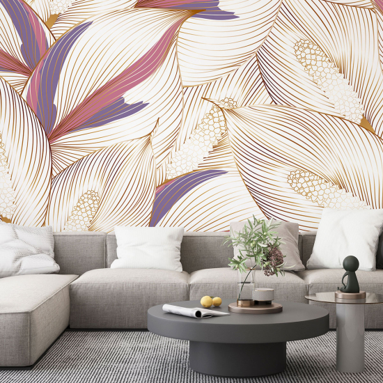 Panoramic Wallpaper - Wall Mural - Tropical leaves