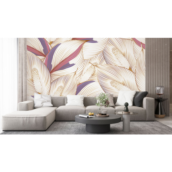 Panoramic Wallpaper - Wall Mural - Tropical leaves