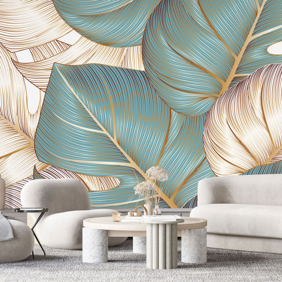 Panoramic Wallpaper - Wall Mural - Tropical leaves