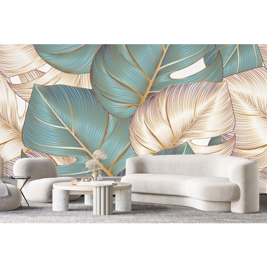 Panoramic Wallpaper - Wall Mural - Tropical leaves