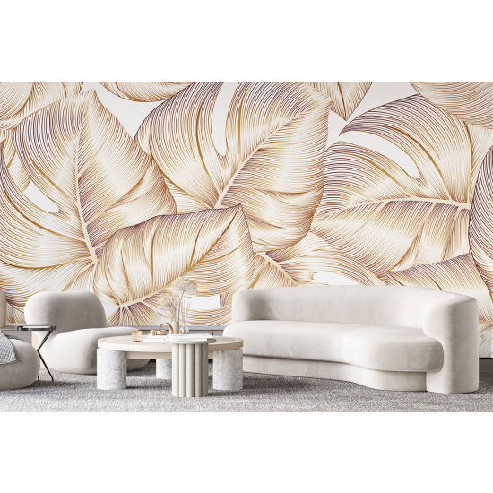 Panoramic Wallpaper - Wall Mural - Tropical leaves